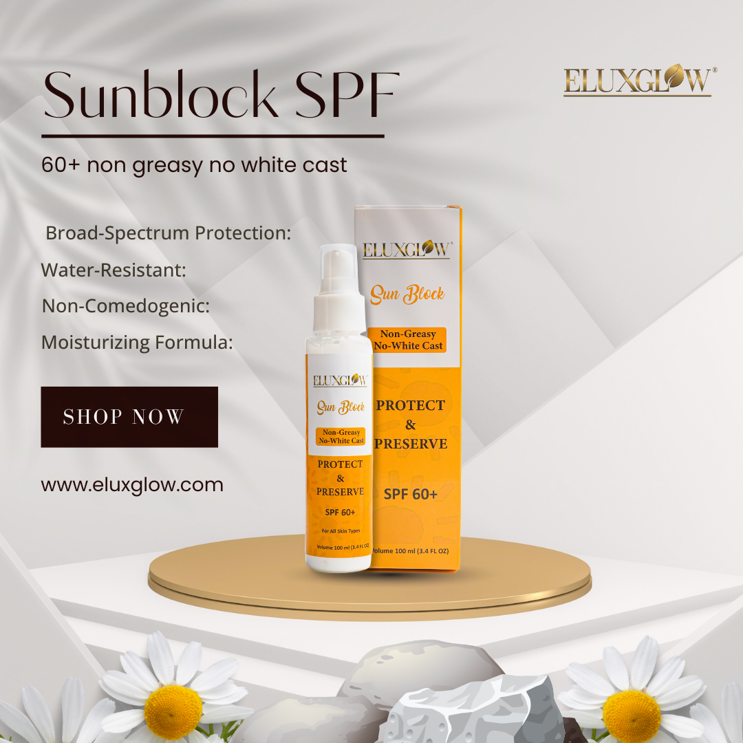 Sunblock SPF 60+ non greasy no white cast