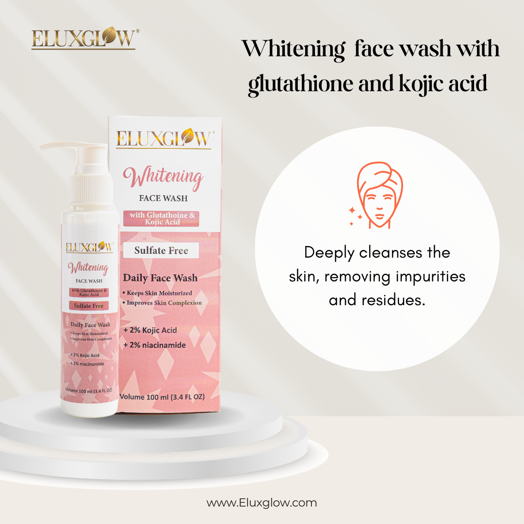 Whitening face wash with glutathione and kojic acid